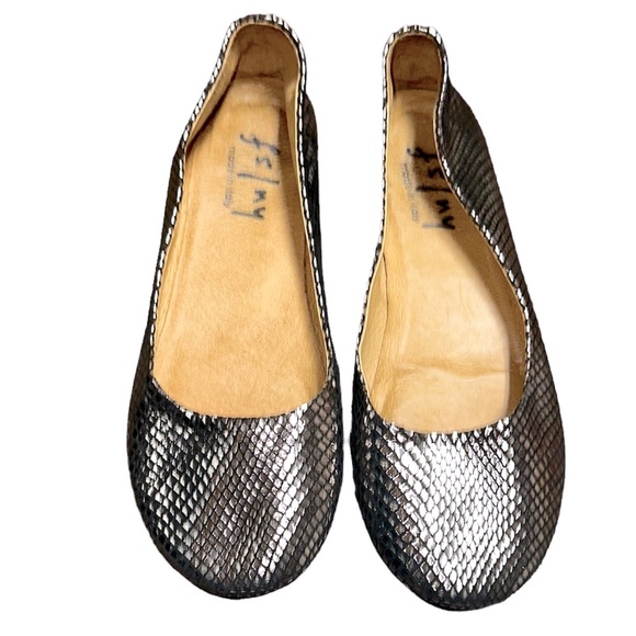 Metallic French Sole Ballet Low Wedge - Picture 2 of 4